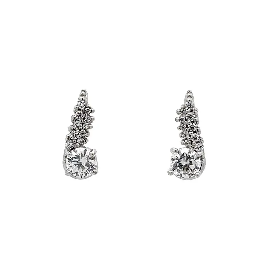 Earrings with White Gold Zircons