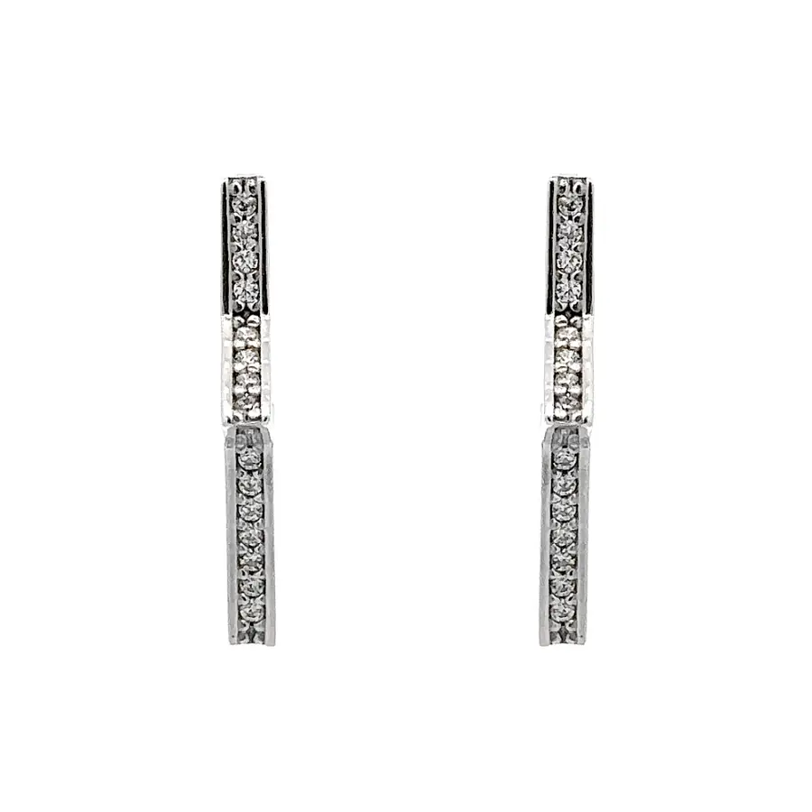 Earrings with White Gold Zircons