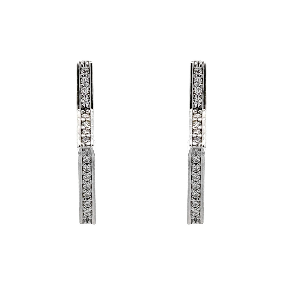 Earrings with White Gold Zircons
