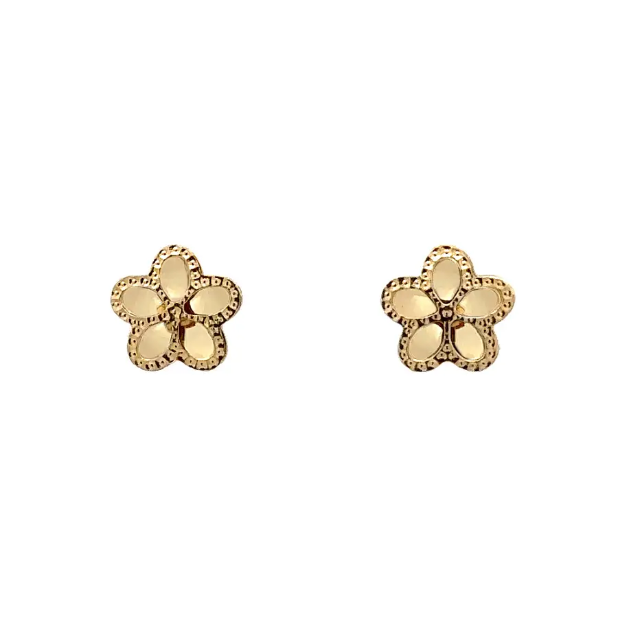 Gold Pecek Earrings Flower