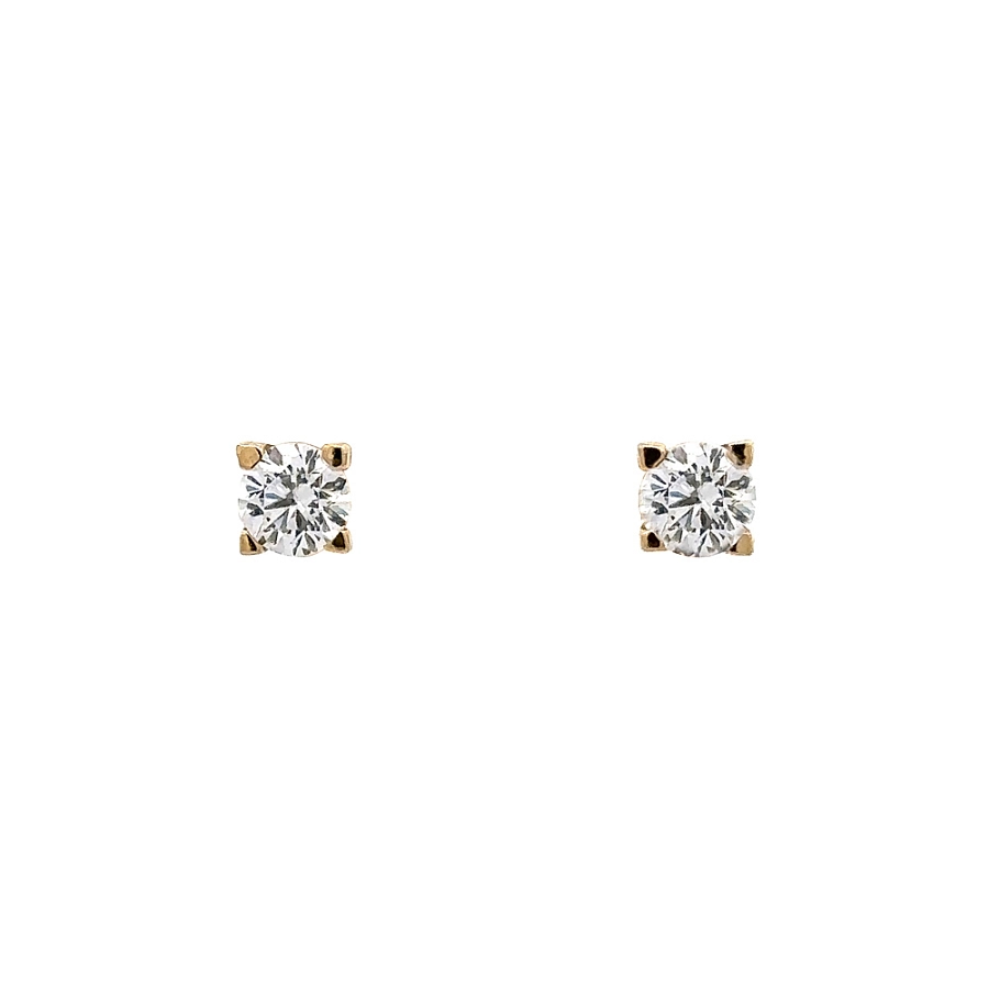 Gold Pecky Earrings with Zircones