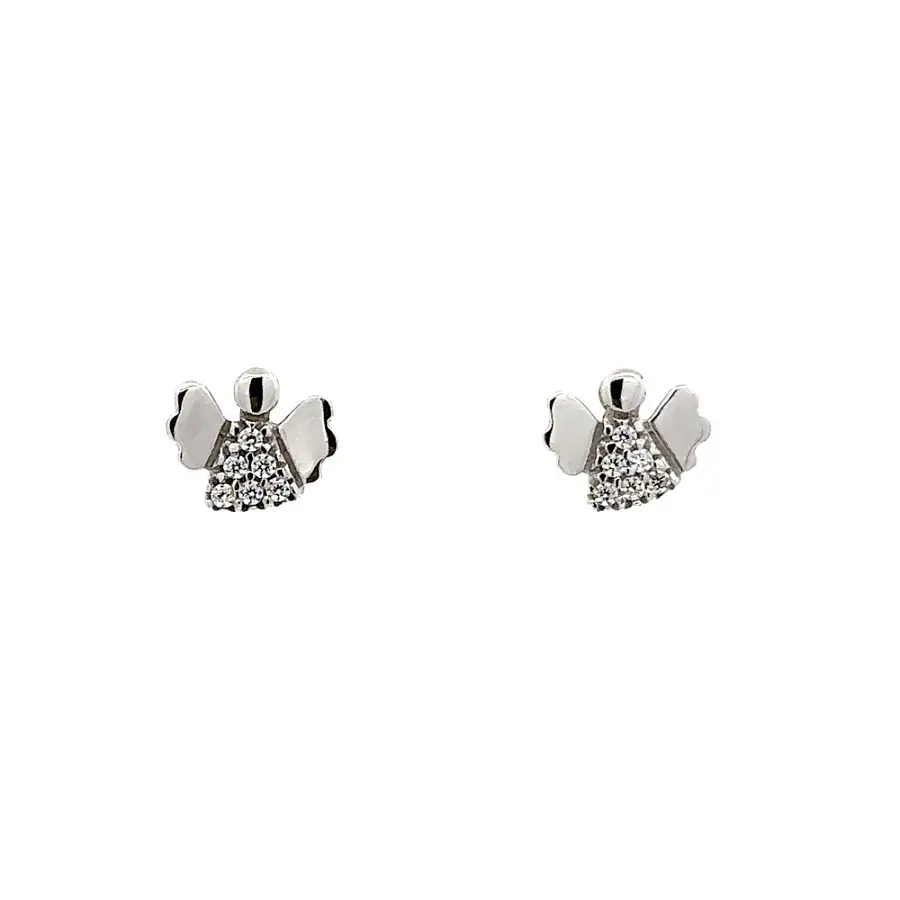 Earrings Angel with White Gold Zircons