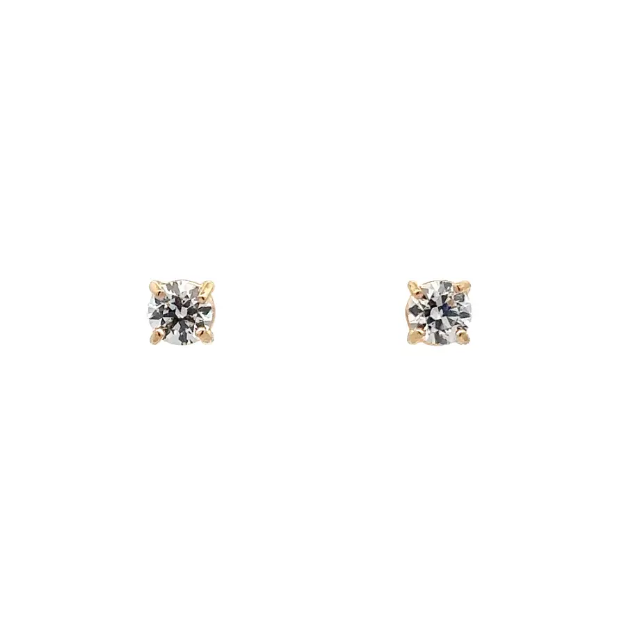 Gold Pecky Earrings with Zircones