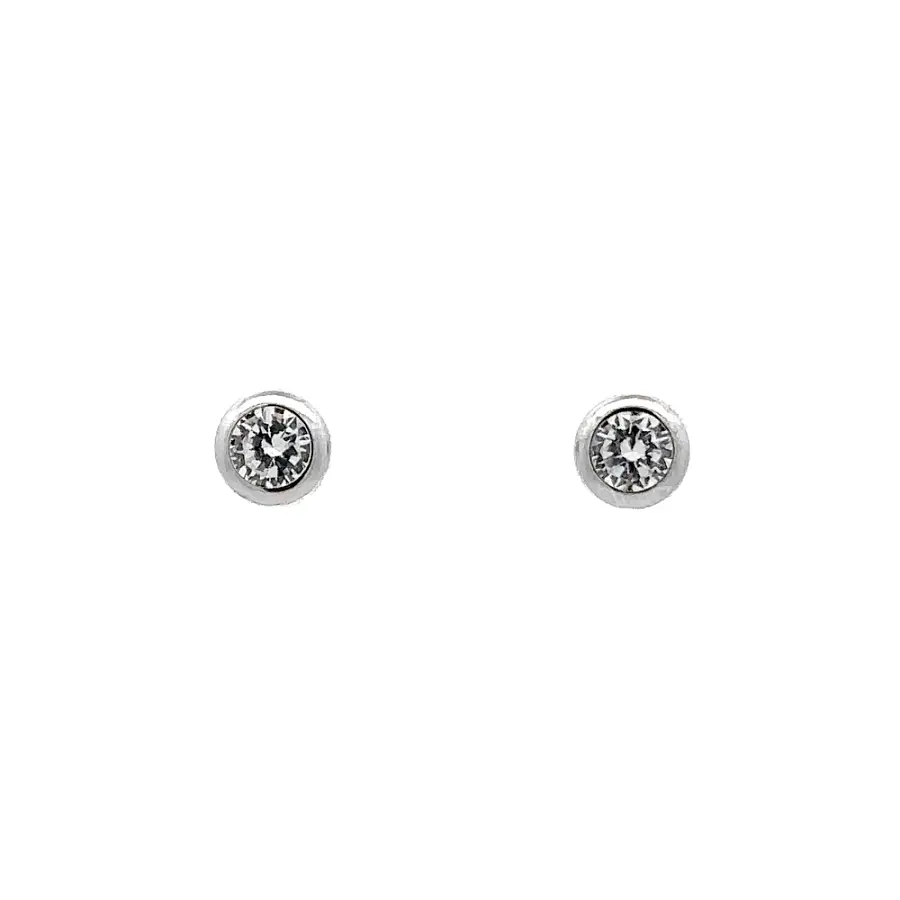 Earrings with White Gold Zircons