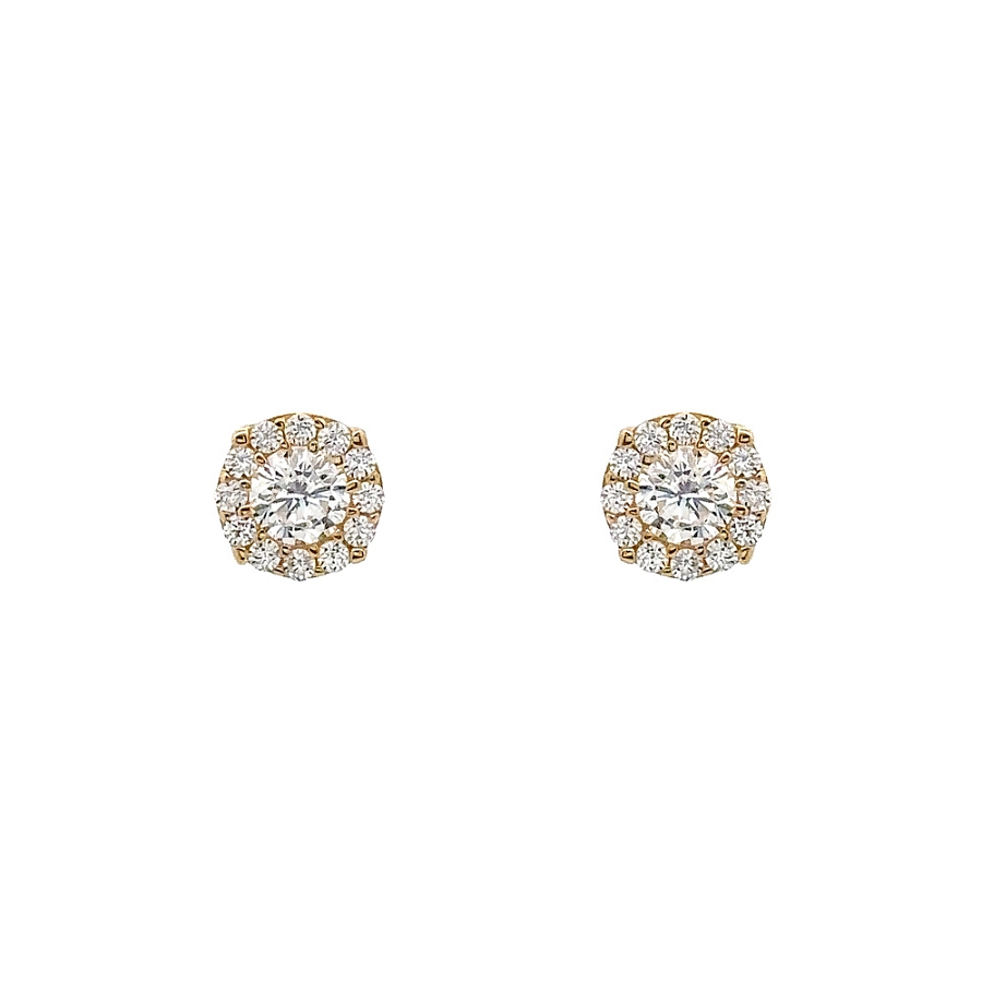 Gold Pecky Earrings with Zircones