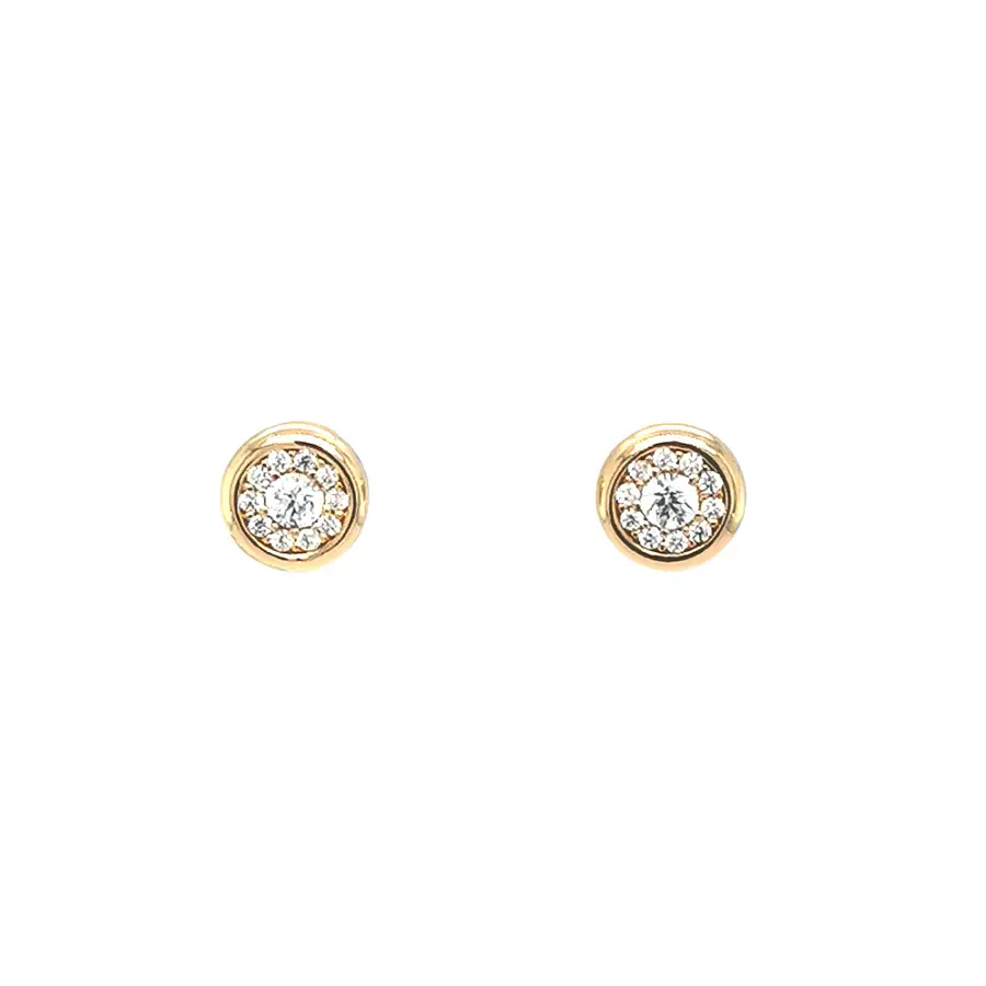 Gold Pecky Earrings with Zircones