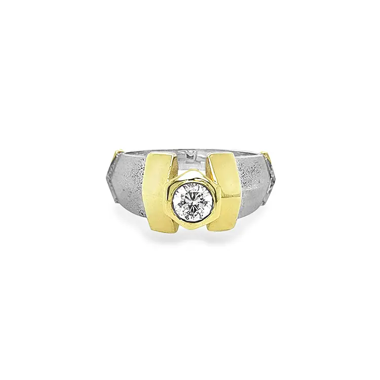 Gold Ring with Zircon