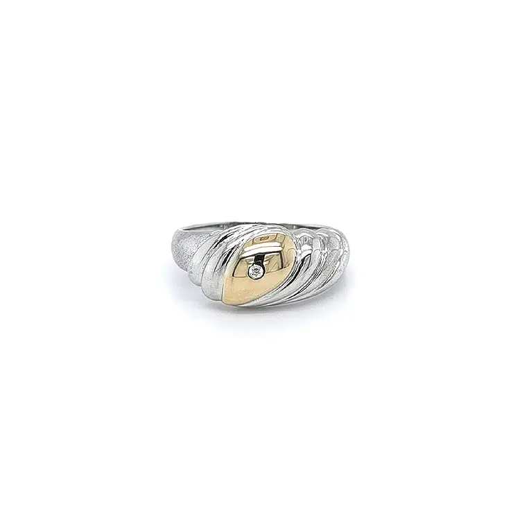 Ring with Zircon made of Combination Gold