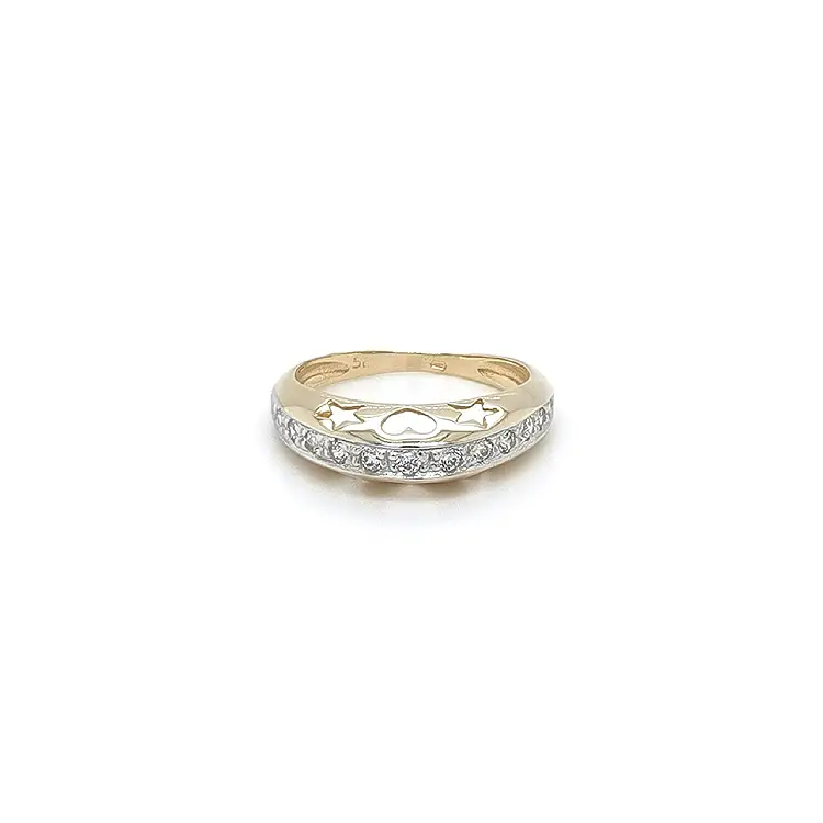 Ring with Zirconias in Gold Combination