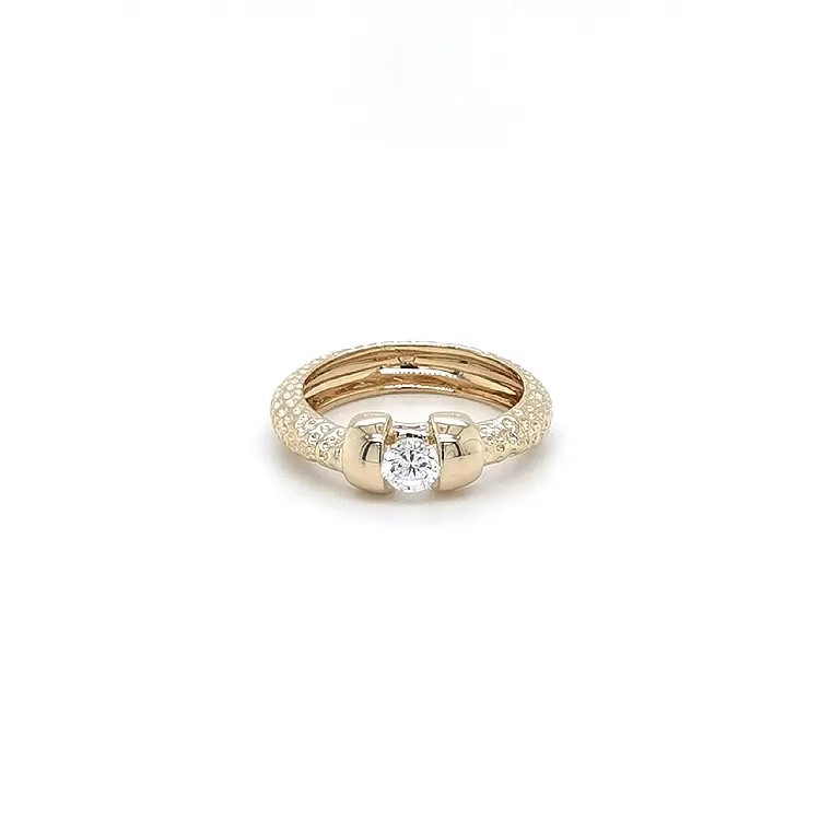 Gold Ring with Zircon