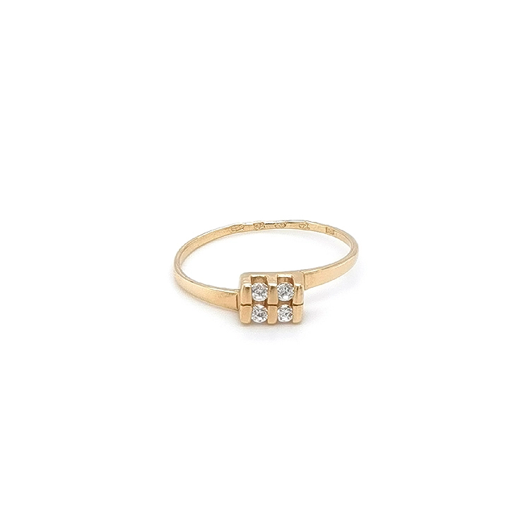 Gold Ladies Ring with Zircones
