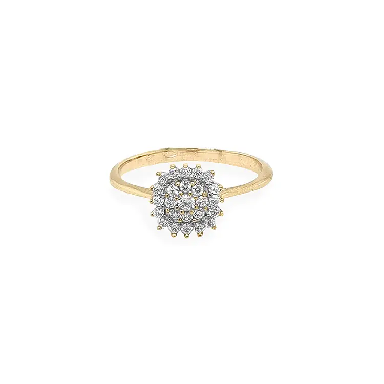 Gold Ring with Zircons