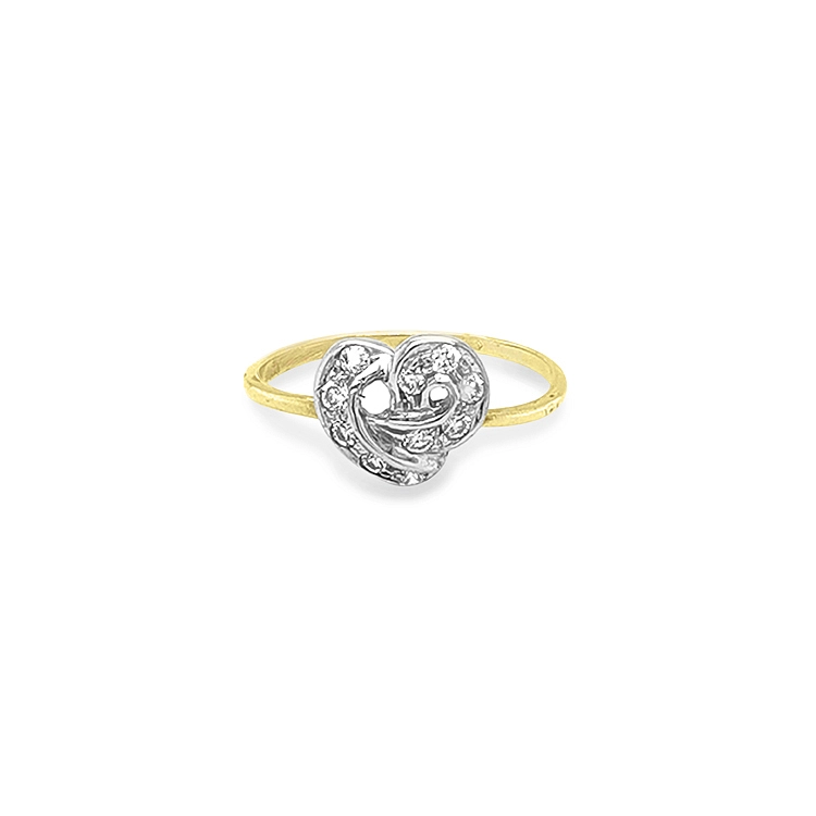 Gold Ring with Zircons