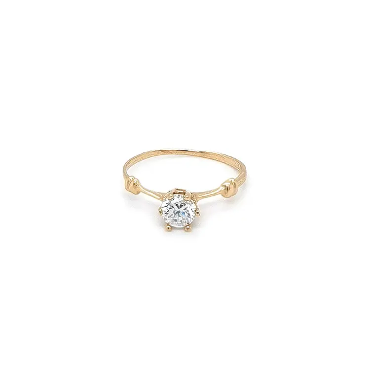 Gold Engagement Ring with Zircon