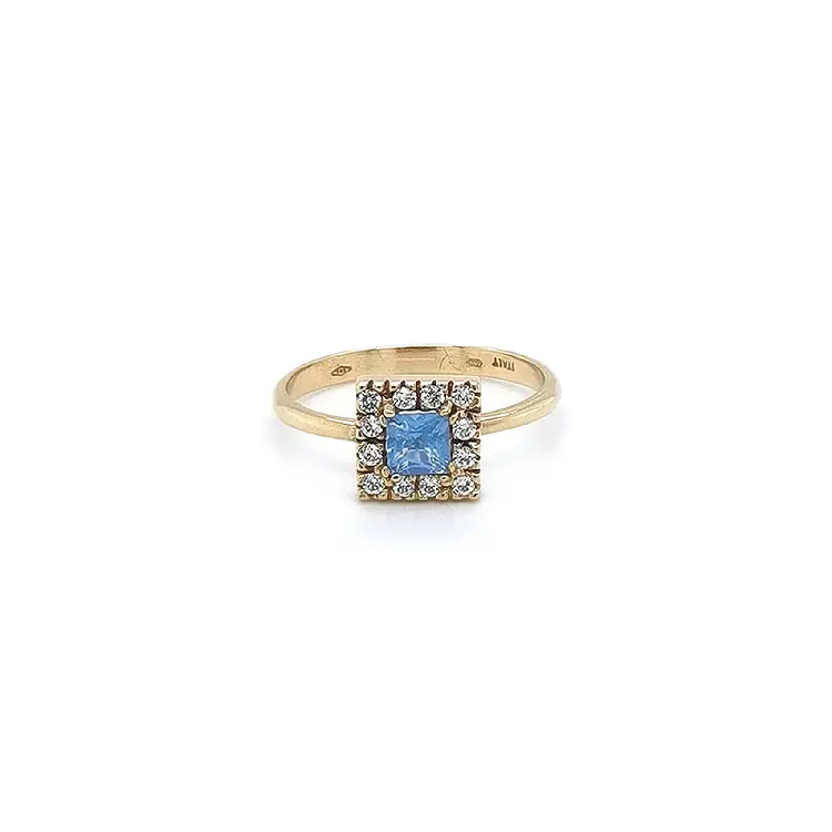 Gold Ring with Blue Stone