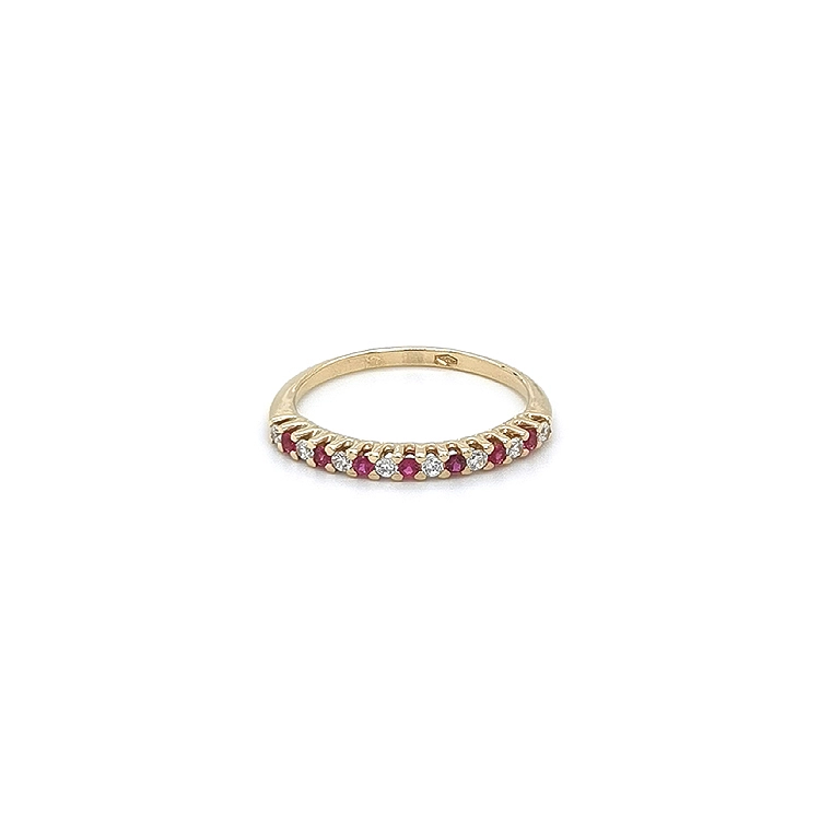 Gold Ring with Red Stones