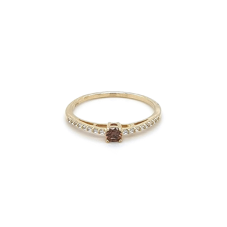 Gold Ring with Záhněda and Zirkony