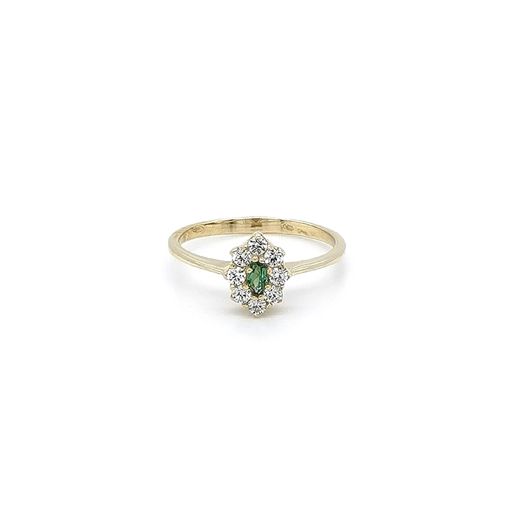 Gold Ring with Green Stone