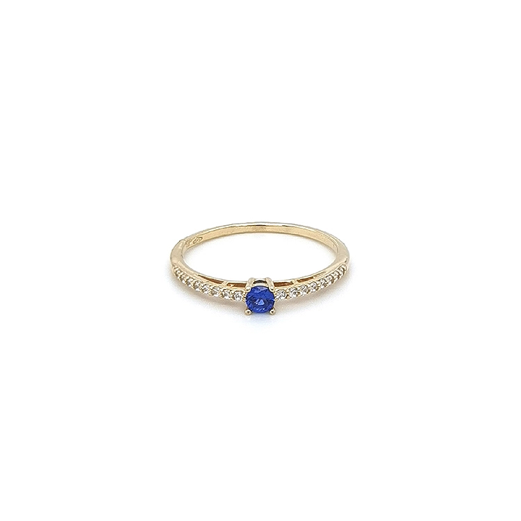 Gold Ring with Blue Stone