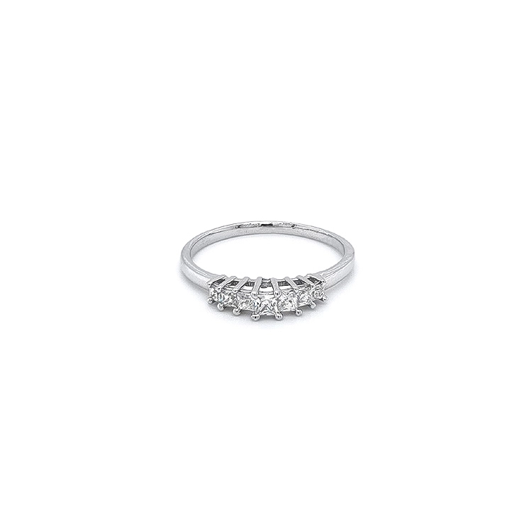 Ring with White Gold Zircons