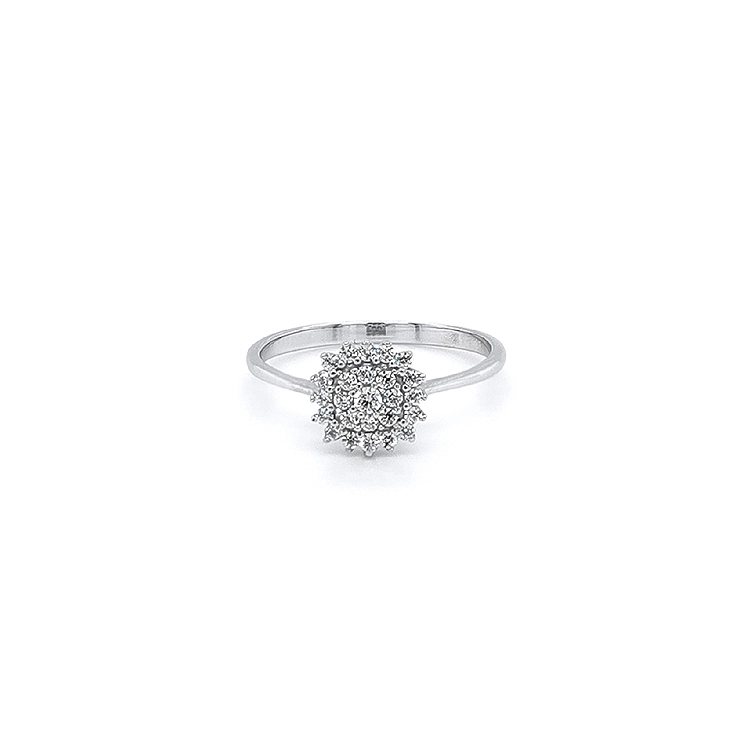 Ring with White Gold Zircons