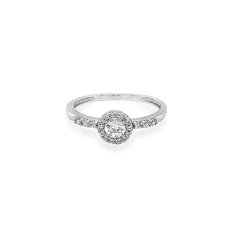 Gold Engagement Ring with Zircones