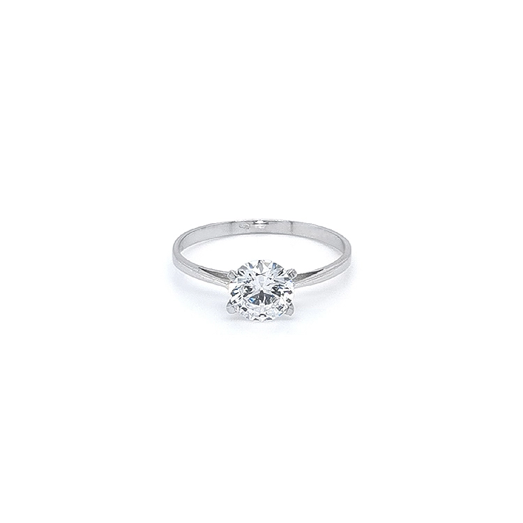 Engagement Ring with White Gold Zircon