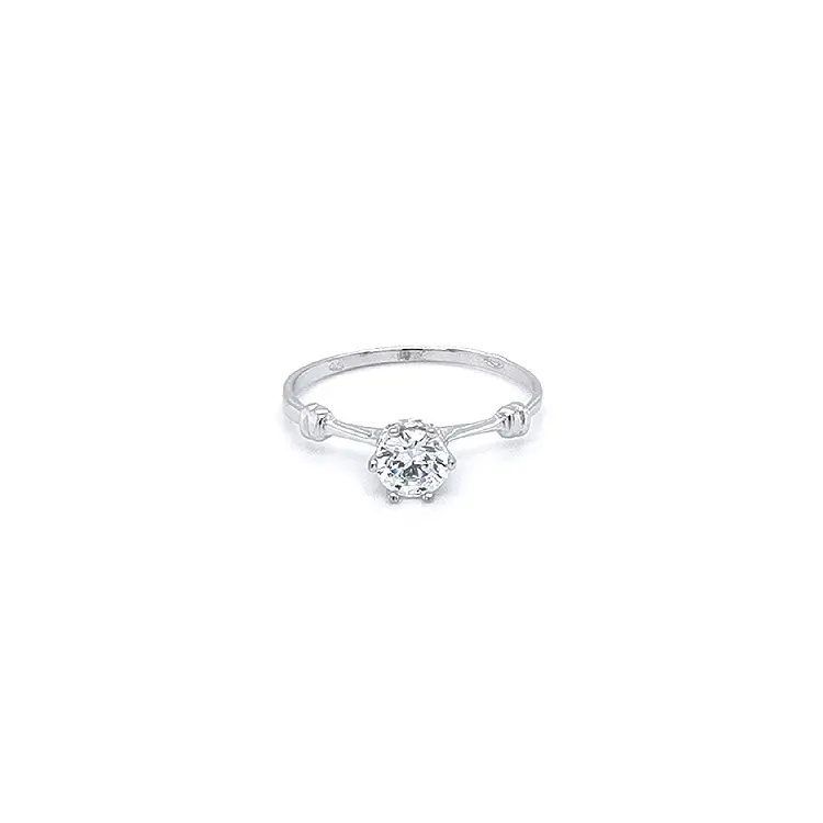Engagement Ring with White Gold Zircon