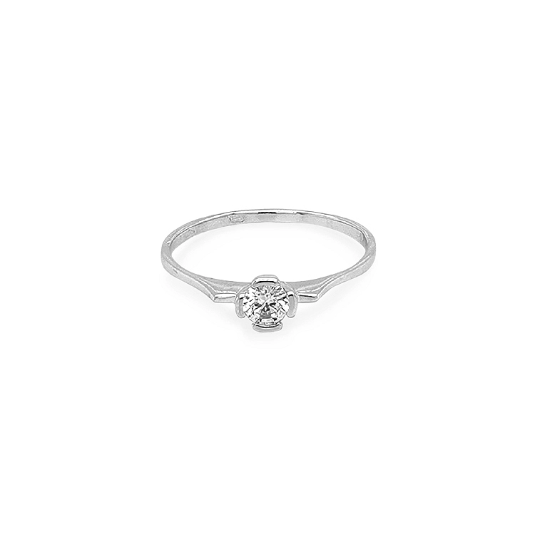 Gold Engagement Ring with Zircon