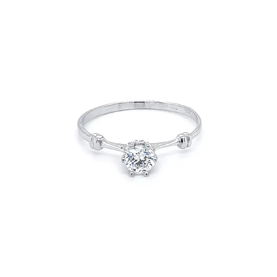 Engagement Ring with White Gold Zircon