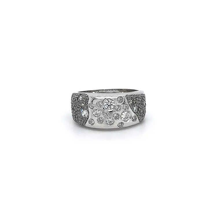 Ring with White Gold Zircons