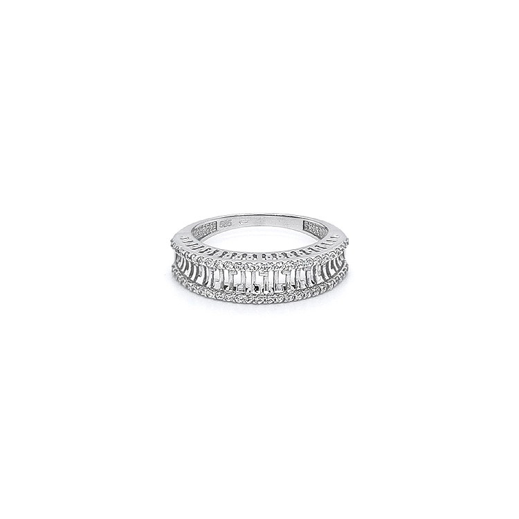Ring with White Gold Zircons