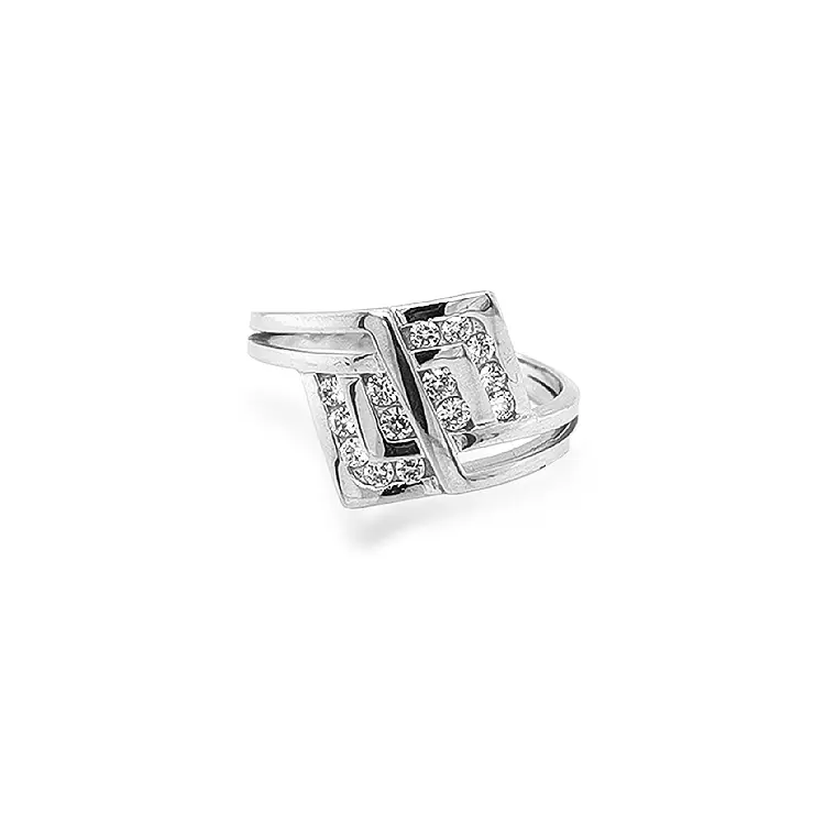 Gold Ring with Zircons