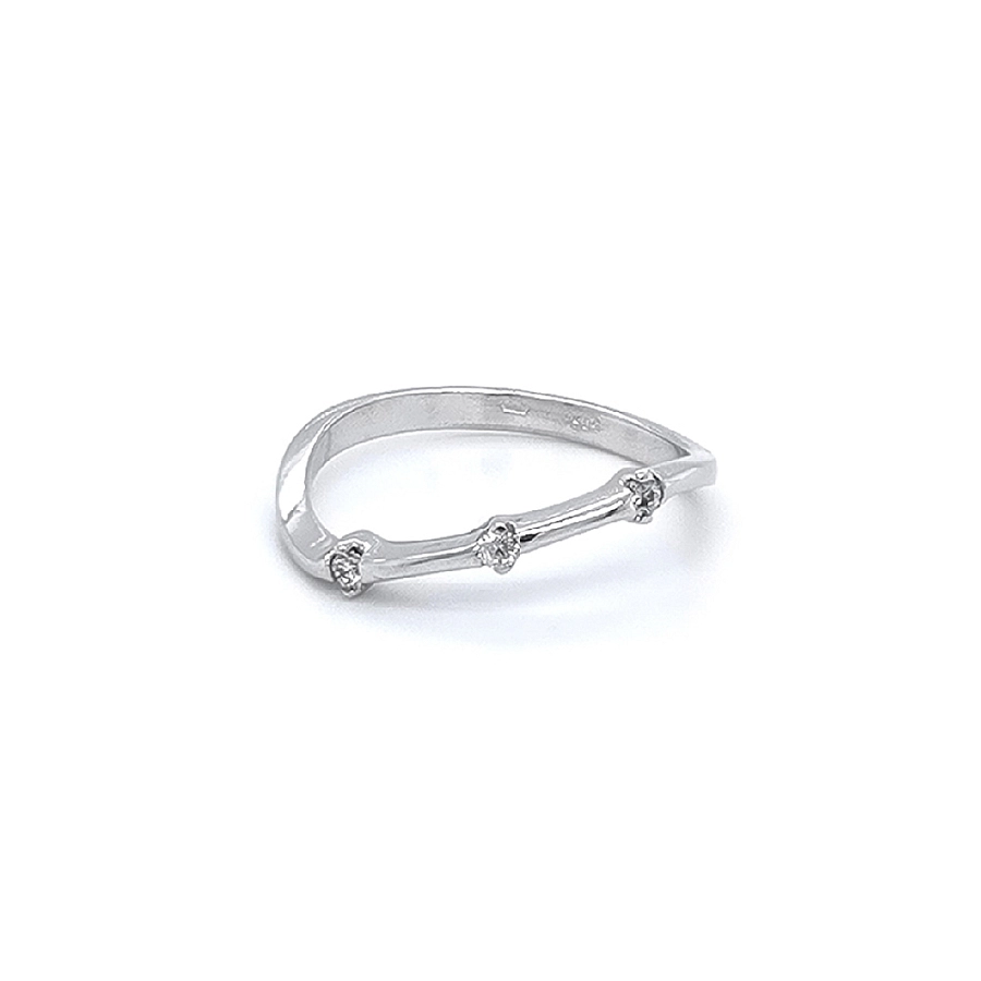 Ring with White Gold Zircons