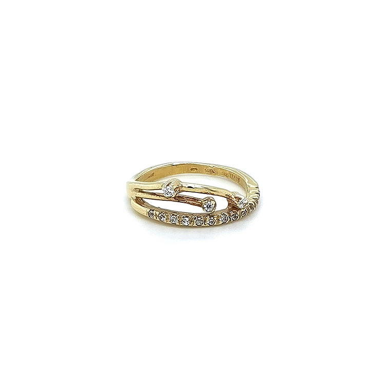 Gold Ring with Zircons
