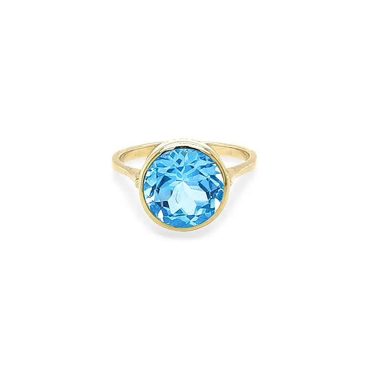 Gold Ring with Blue Stone