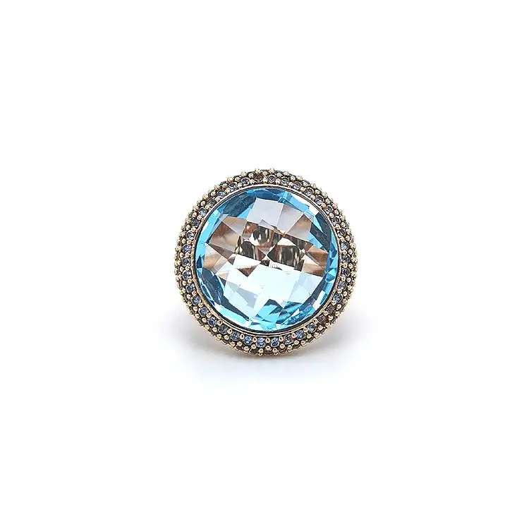 Gold Ring with Blue Stone