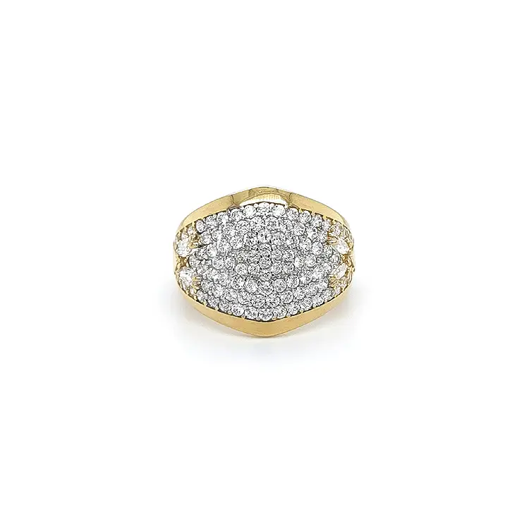 Gold Ladies Ring with Zircones