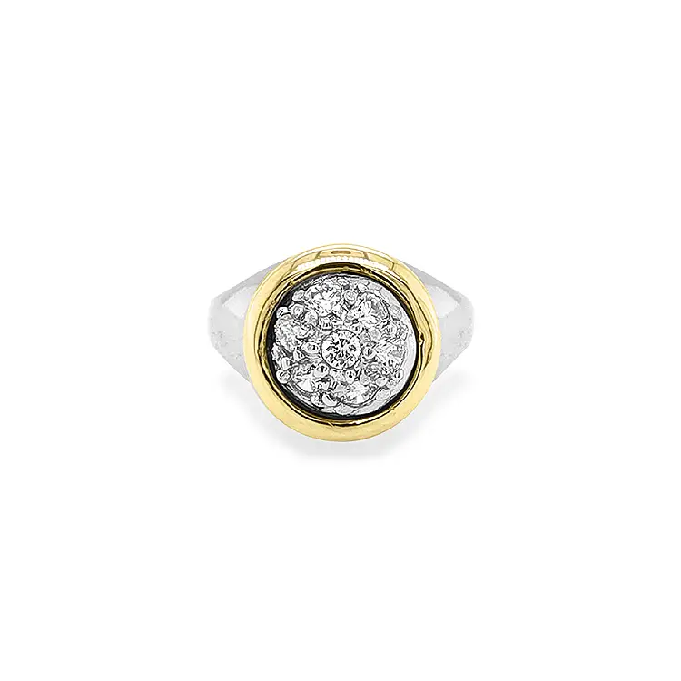 Gold Ring with Zircons
