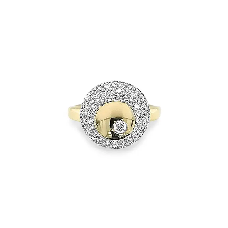 Gold Ring with Zircons