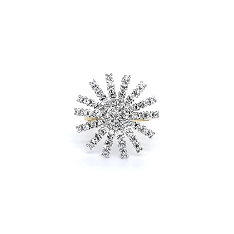 Ring with Zirconias in Gold Combination
