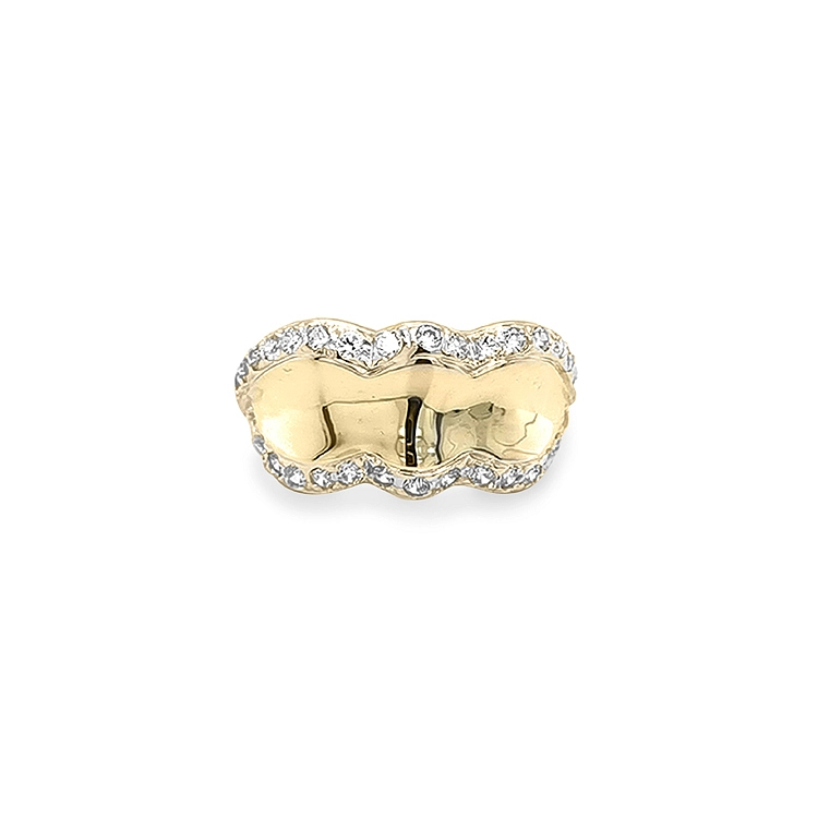 Gold Ring with Zircons