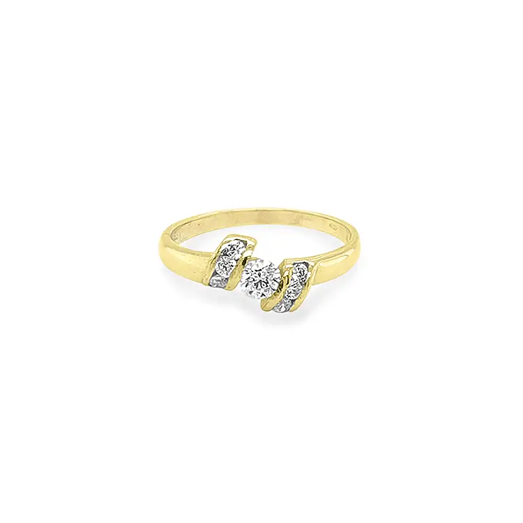 Gold Ring with Zircons