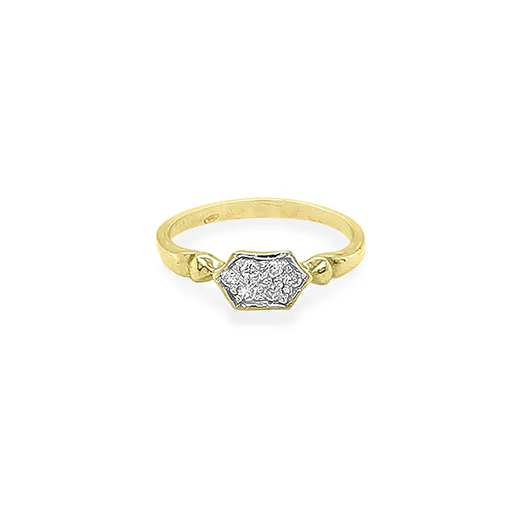 Gold Ring with Zircons