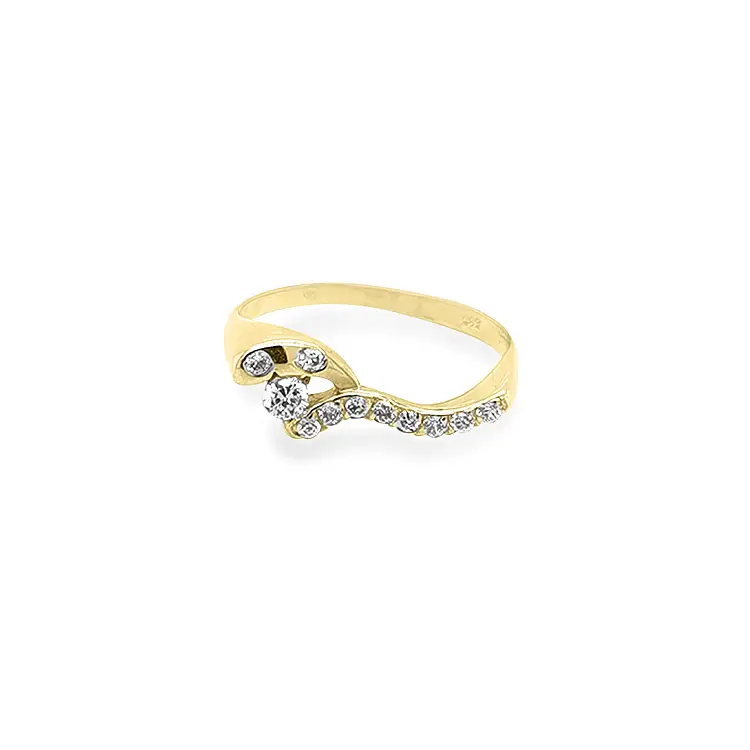 Gold Ring with Zircons