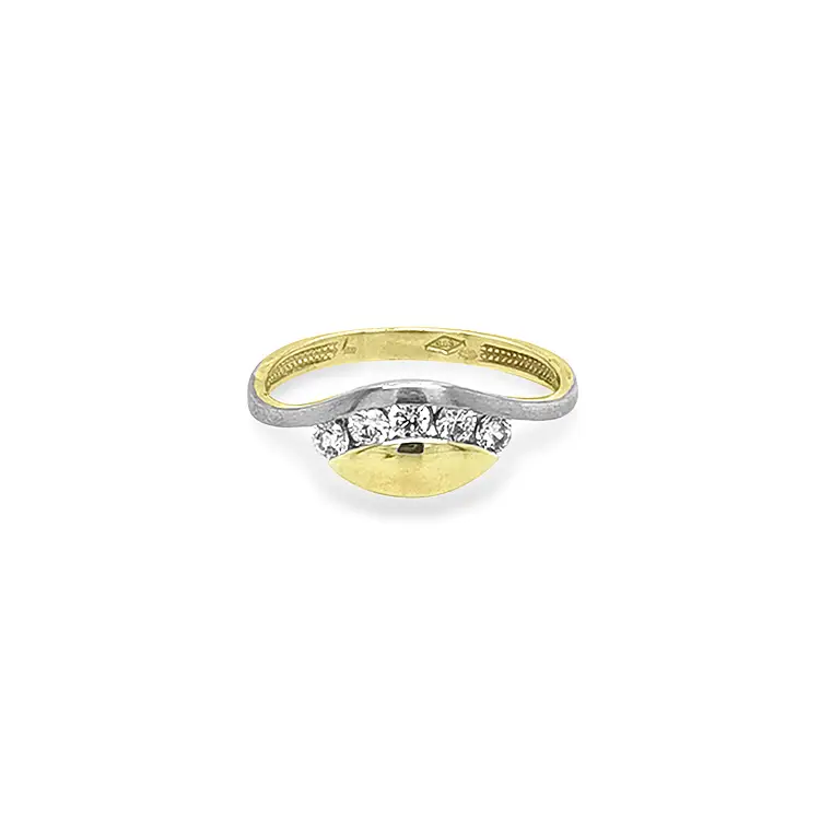 Gold Ring with Zircons