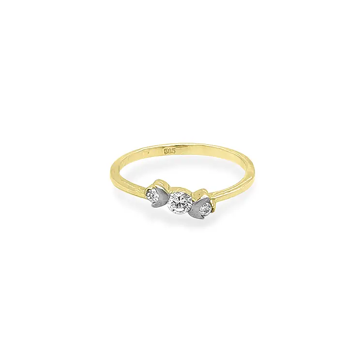 Gold Ring with Zircons
