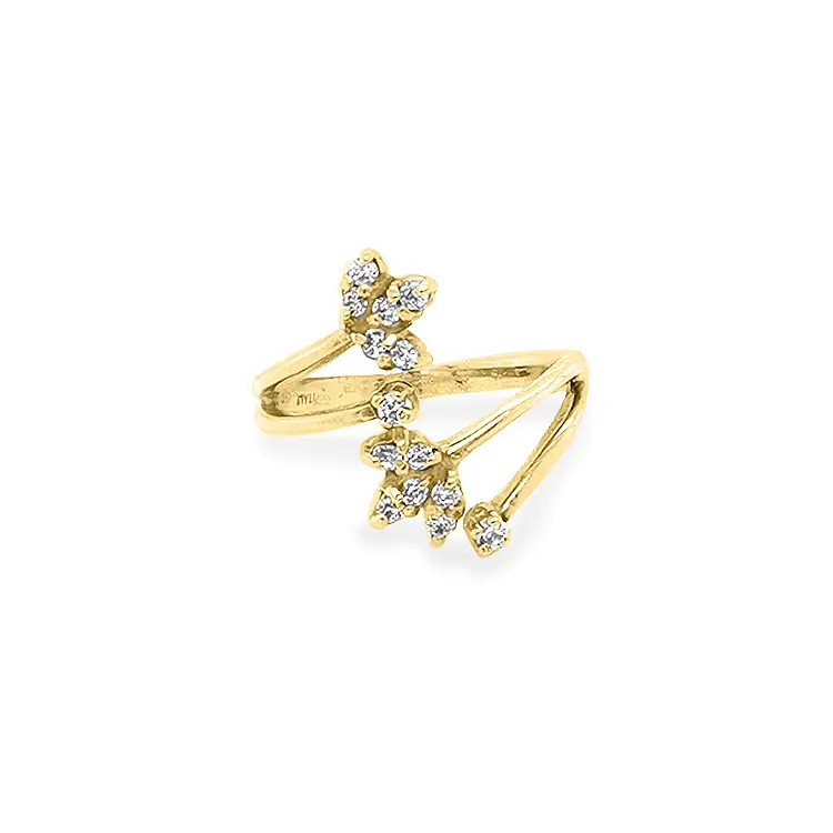 Gold Ring with Zircons