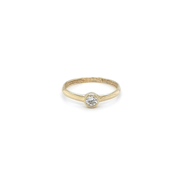 Gold Engagement Ring with Zircon