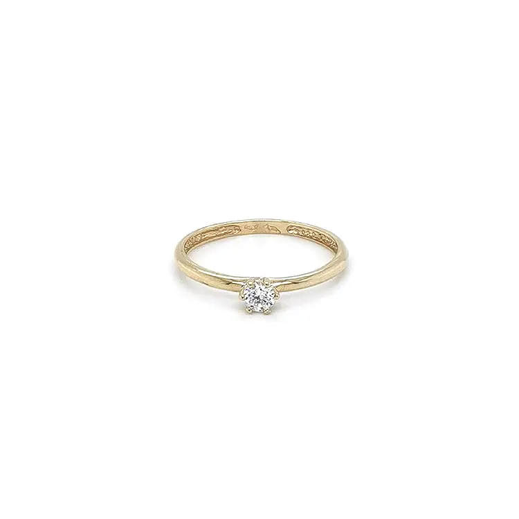 Gold Engagement Ring with Zircon